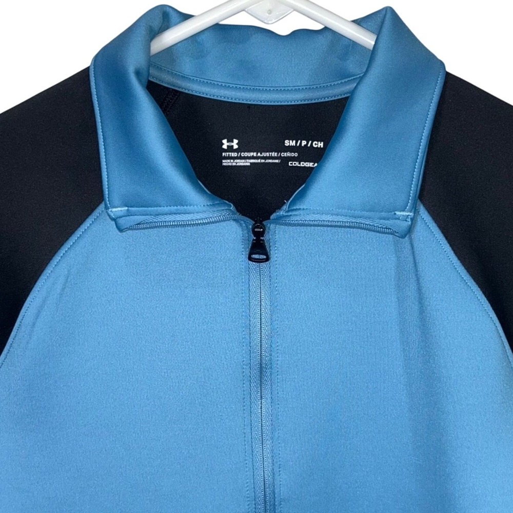 Under Armour Womens ColdGear Fitted Pullover Top Blue Black Small EUC‎